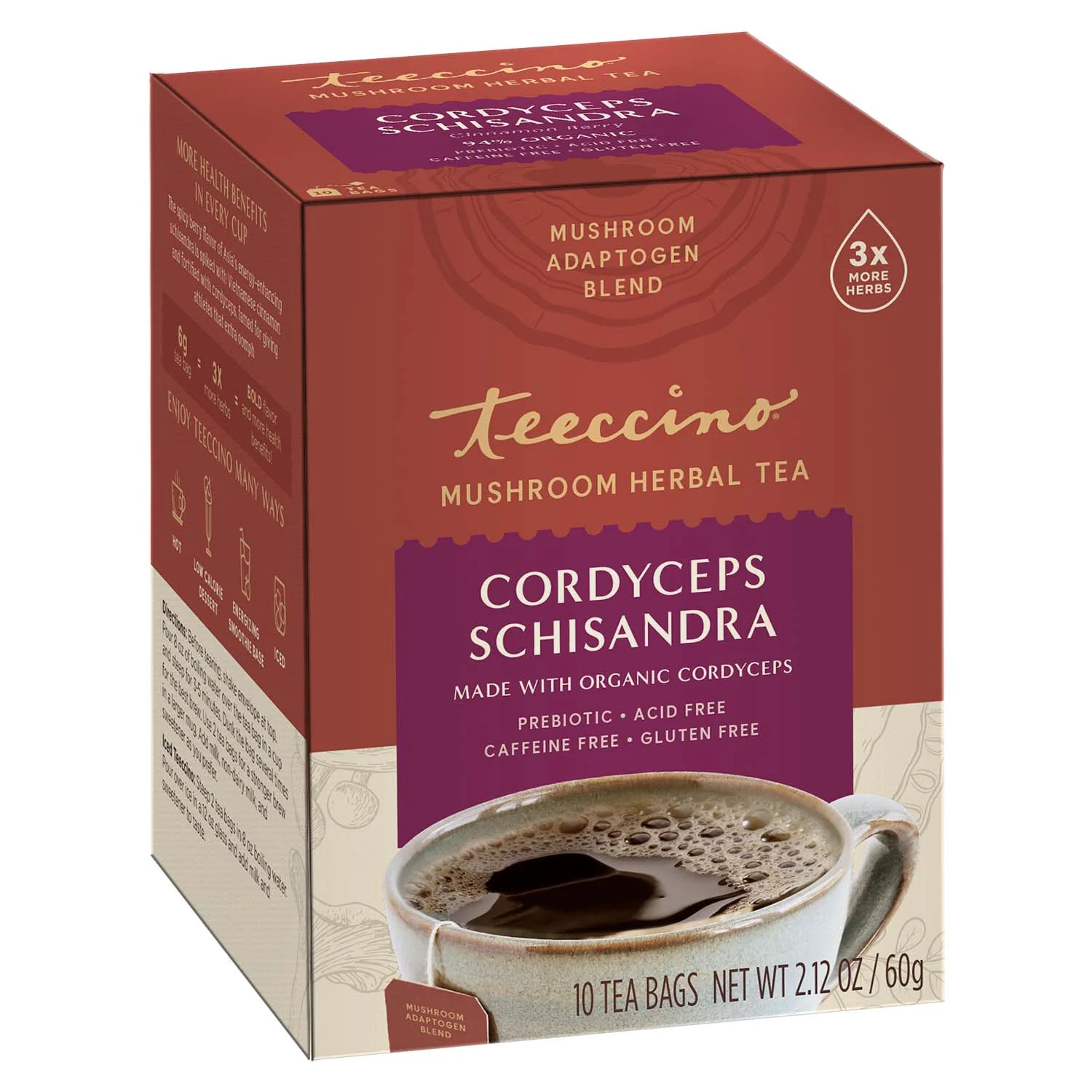 Cordyceps Schisandra Cinnamon Berry Mushroom Herbal Tea - Image 3