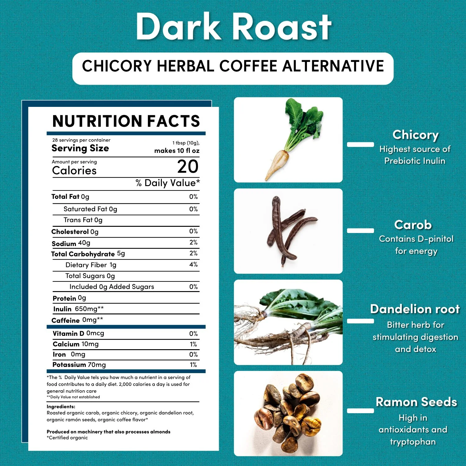 Dandelion Dark Roast Herbal Coffee - Image 5