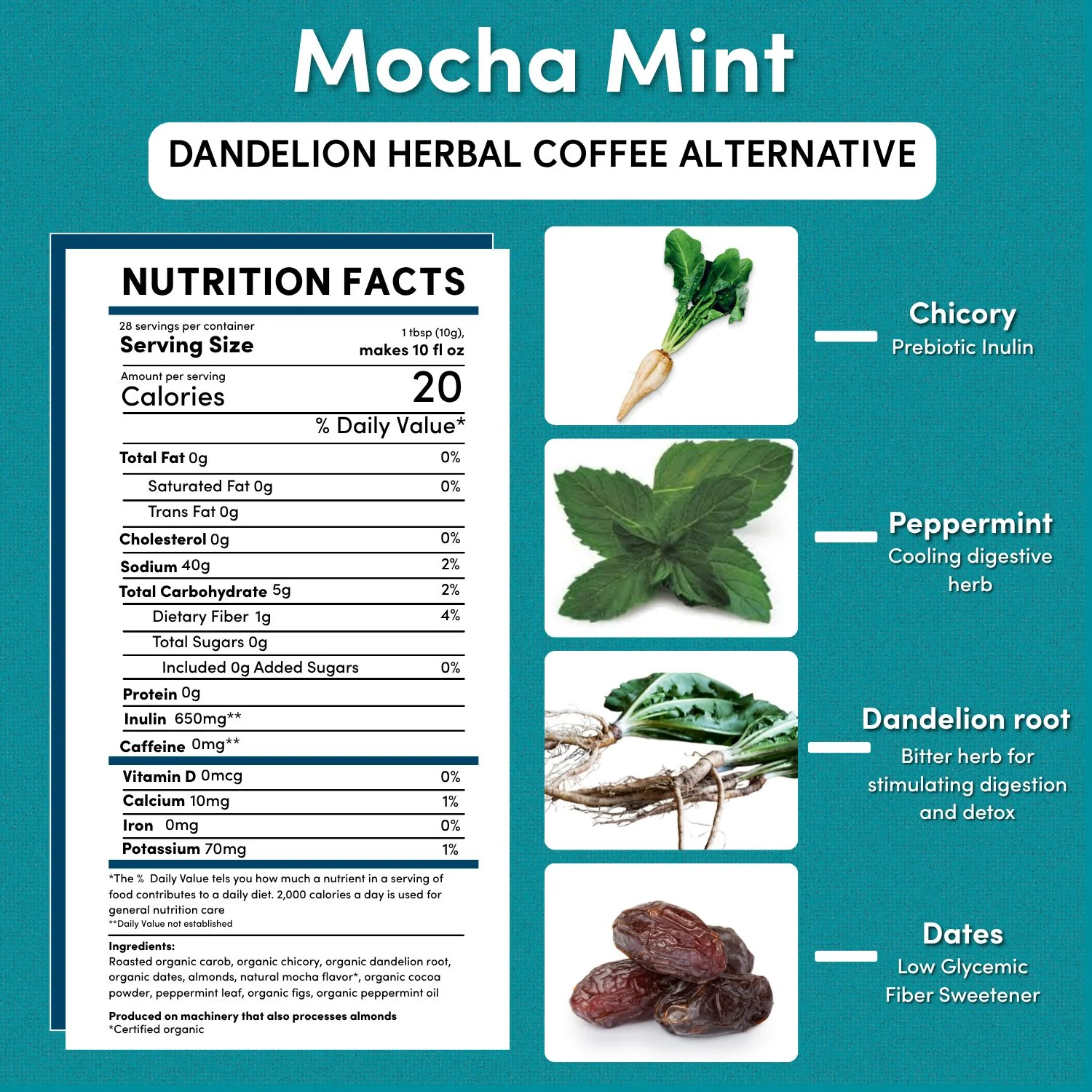 Dandelion Mocha Mint Herbal Coffee - Image 5
