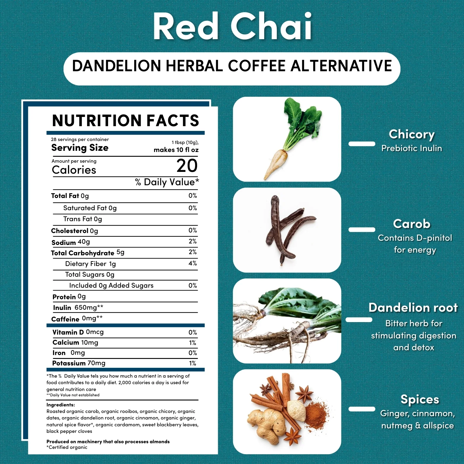 Dandelion Red Chai Herbal Coffee - Image 4