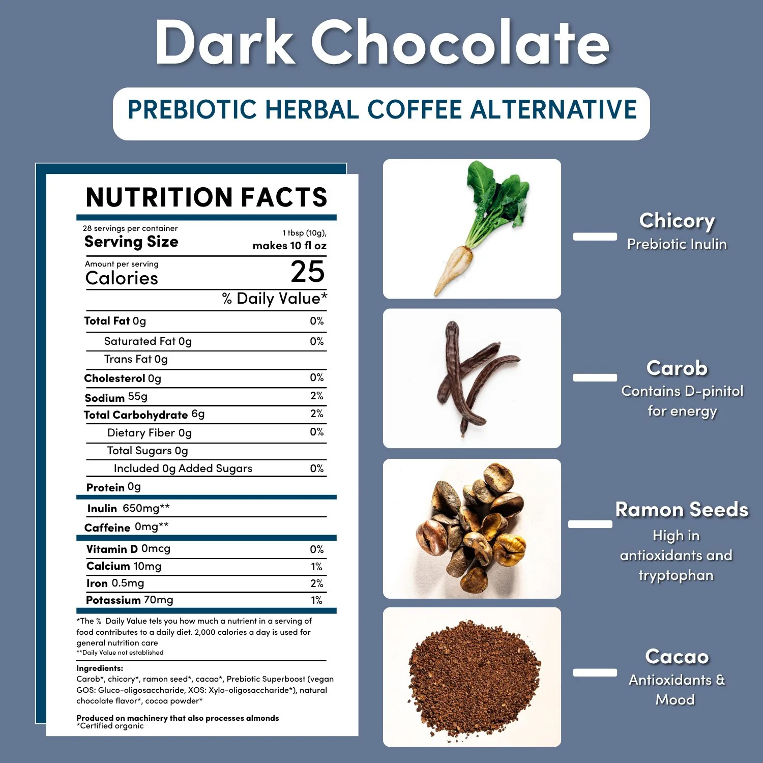 Dark Chocolate Prebiotic SuperBoost Herbal Coffee - Image 5