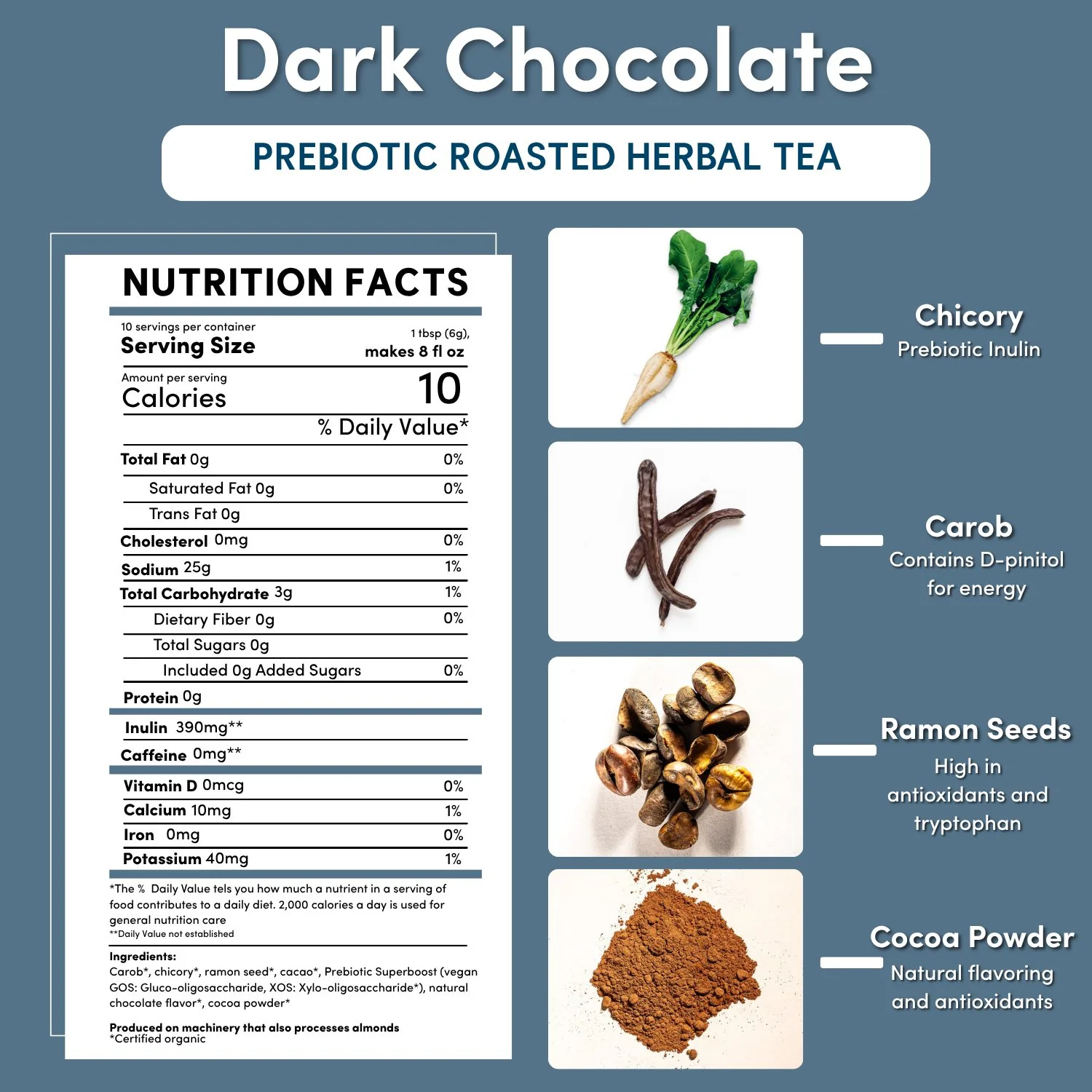 Dark Chocolate Prebiotic SuperBoost Herbal Tea - Image 15