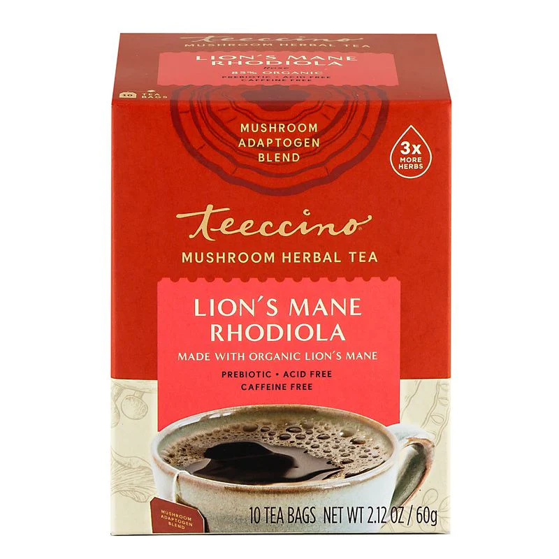 Lion's Mane Rhodiola Rose Mushroom Herbal Tea
