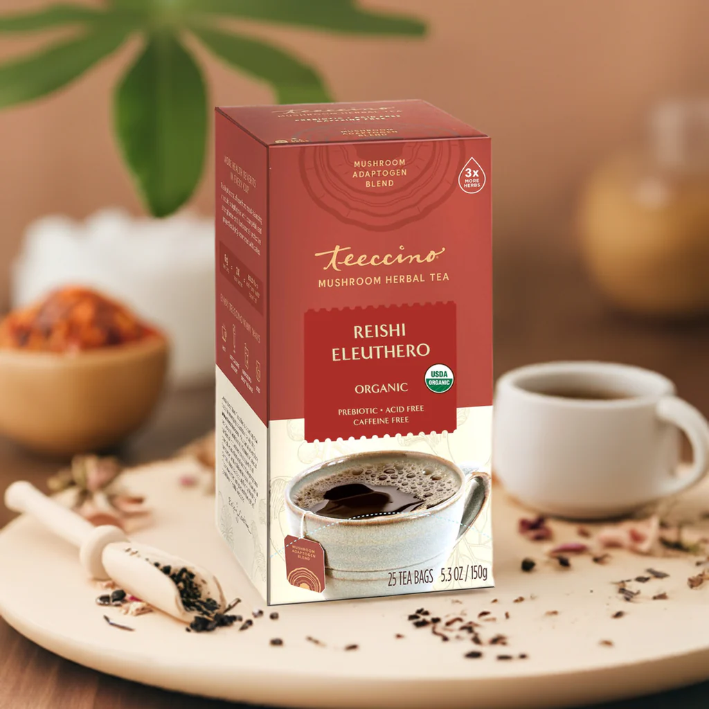 Reishi Eleuthero French Roast Mushroom Herbal Tea - Image 4