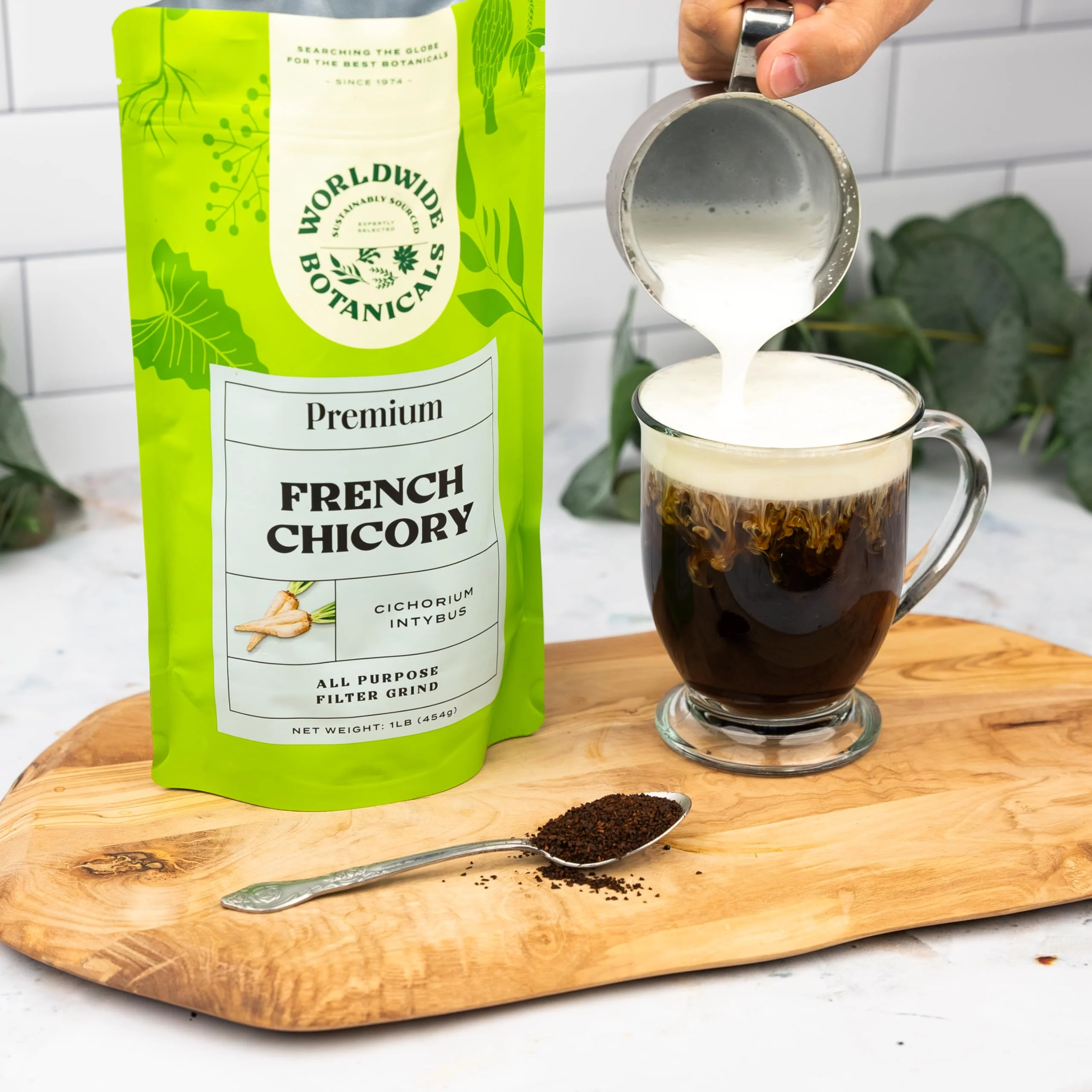 Worldwide Botanicals French Chicory Root, 1 Pound Ground, Brew Like Coffee, Blend Roasted Chicory Root With Coffee, Prebiotic, Acid Free, Caffeine Free, Kosher - Image 4