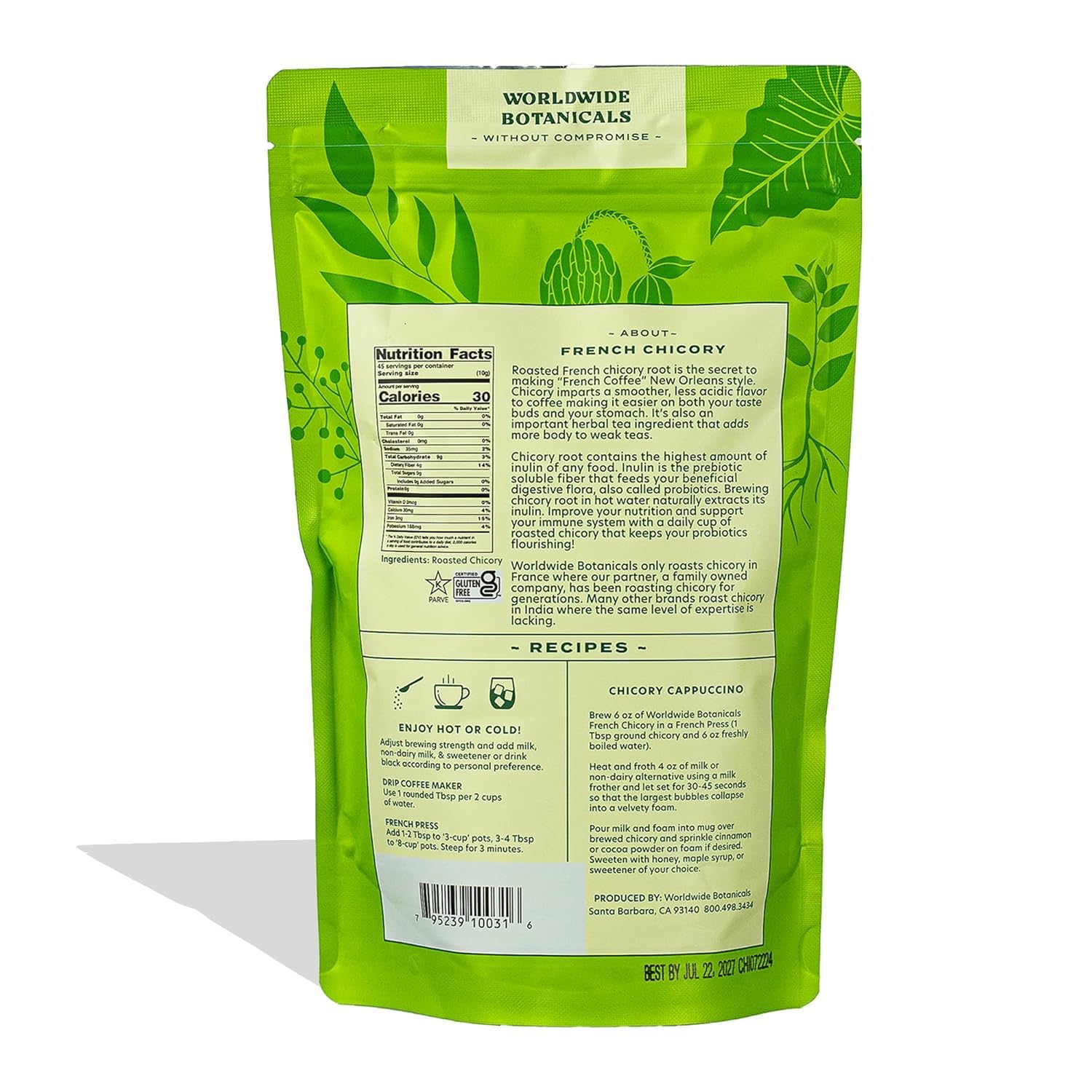 Worldwide Botanicals Organic French Chicory Root, 1 Pound - Brew Like Coffee, Blend Roasted Chicory Root With Coffee - Image 3