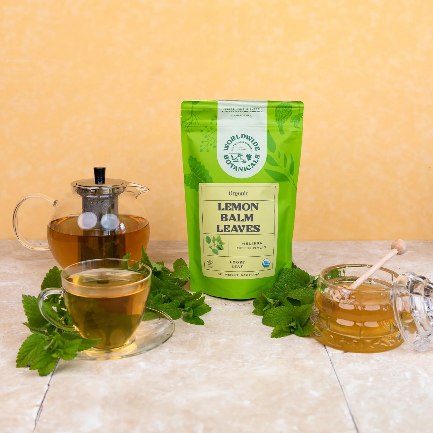 Worldwide Botanicals Organic Lemon Balm Tea, 6 Ounces - Loose Leaf Premium Herbal Tea | 100% Pure Lemon Balm Leaves | For Stress Relief and Good Digestion - Image 4